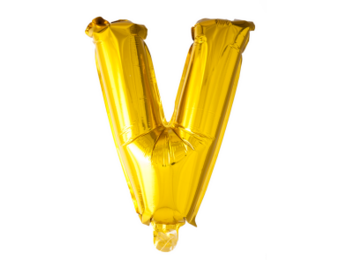 Letter Ballon V Goud - 41cm