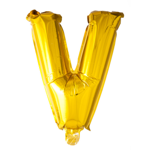 Letter Ballon V Goud - 41cm