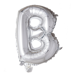 Letter Ballon B Zilver - 41cm