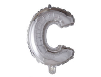 Letter Ballon C Zilver - 41cm