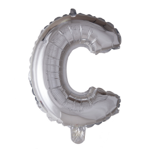 Letter Ballon C Zilver - 41cm