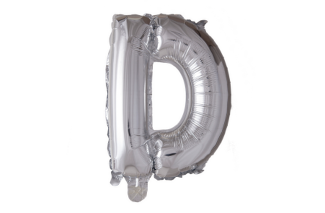 Letter Ballon D Zilver - 41cm