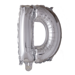 Letter Ballon D Zilver - 41cm