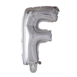 Letter Ballon F Zilver - 41cm