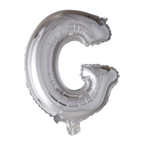 Letter Ballon G Zilver - 41cm