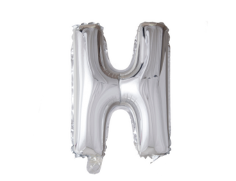 Letter Ballon H Zilver - 41cm