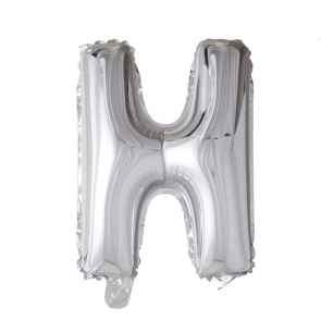 Letter Ballon H Zilver - 41cm