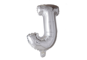 Letter Ballon J Zilver - 41cm