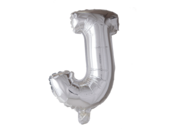 Letter Ballon J Zilver - 41cm