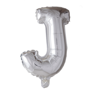 Letter Ballon J Zilver - 41cm