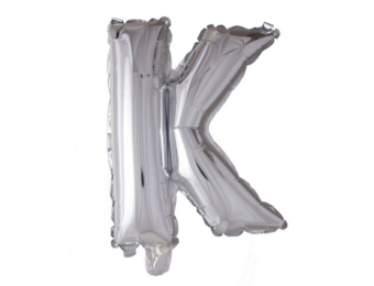 Letter Ballon K Zilver - 41cm
