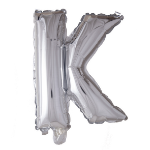 Letter Ballon K Zilver - 41cm