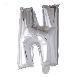 Letter Ballon N Zilver - 41cm