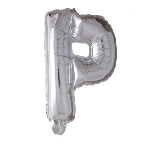 Letter Ballon P Zilver - 41cm
