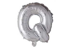 Letter Ballon Q Zilver - 41cm