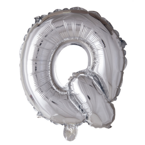 Letter Ballon Q Zilver - 41cm