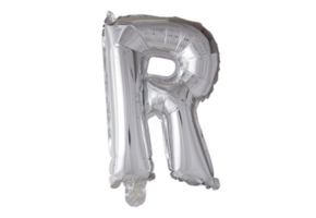 Letter Ballon R Zilver - 41cm