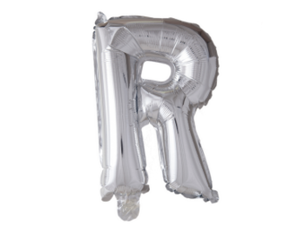 Letter Ballon R Zilver - 41cm