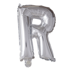Letter Ballon R Zilver - 41cm