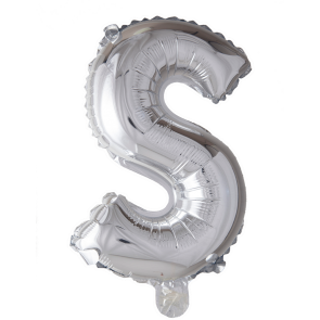 Letter Ballon S Zilver - 41cm