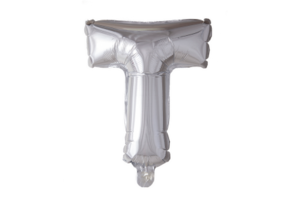 Letter Ballon T Zilver - 41cm