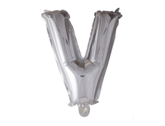 Letter Ballon V Zilver - 41cm