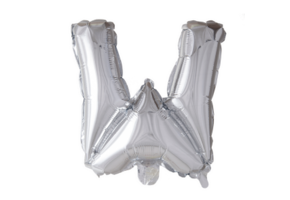 Letter Ballon W Zilver - 41cm