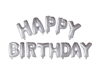 Happy Birthday Letter Ballonnen Set  Zilver- 41cm