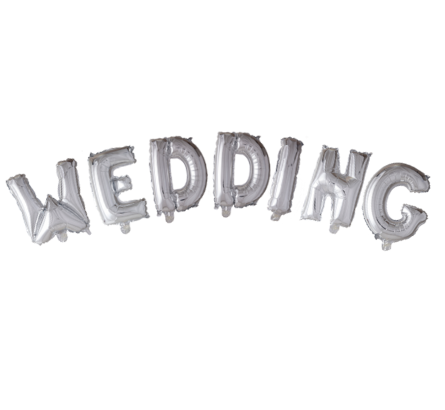 Wedding Letter Ballonnen Set Zilver - 41cm