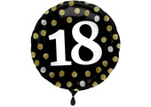 Folieballon 18 jaar Luxe Zwart 45cm - Per Stuk