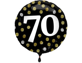 Folieballon 70 jaar Luxe Zwart 45cm - Per Stuk