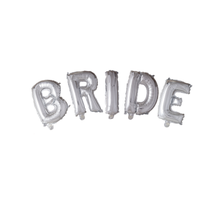 Bride Letter Ballonnen Set Zilver- 41cm