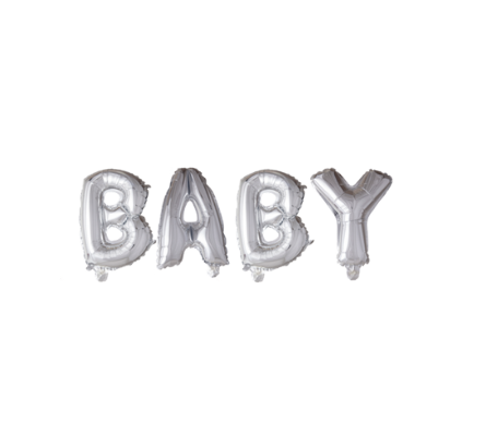 Baby Ballonnen Set  Zilver - 41cm