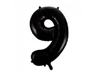 Cijfer Ballon Zwart 9 - 86cm