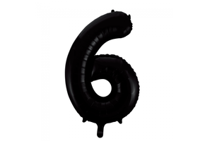 Cijfer Ballon Zwart 6 - 86cm