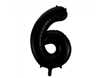 Cijfer Ballon Zwart 6 - 86cm