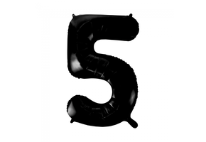 Cijfer Ballon Zwart 5 - 86cm