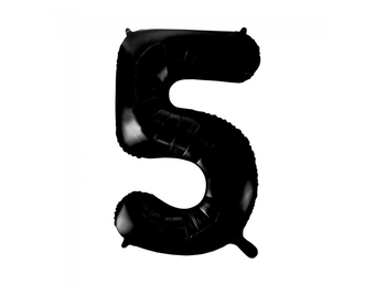 Cijfer Ballon Zwart 5 - 86cm