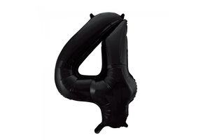 Cijfer Ballon Zwart 4 - 86cm
