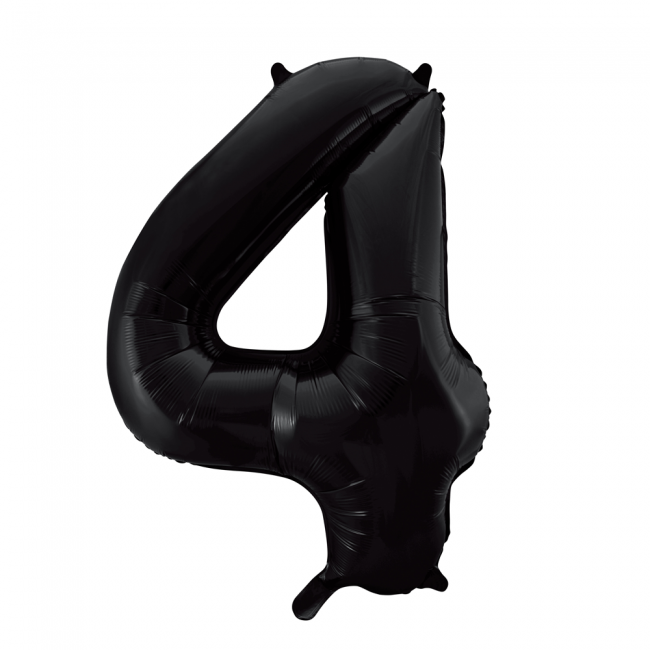 Cijfer Ballon Zwart 4 - 86cm
