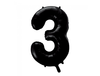 Cijfer Ballon Zwart 3 - 86cm