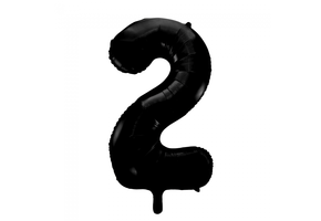 Cijfer Ballon Zwart 2 - 86cm