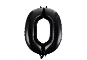 Cijfer Ballon Zwart 0 - 86cm