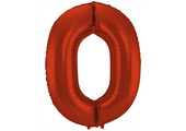 Cijfer Ballon Rood 0 - 86cm