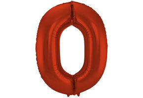 Cijfer Ballon Rood 0 - 86cm