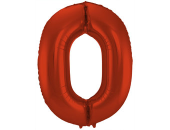 Cijfer Ballon Rood 0 - 86cm