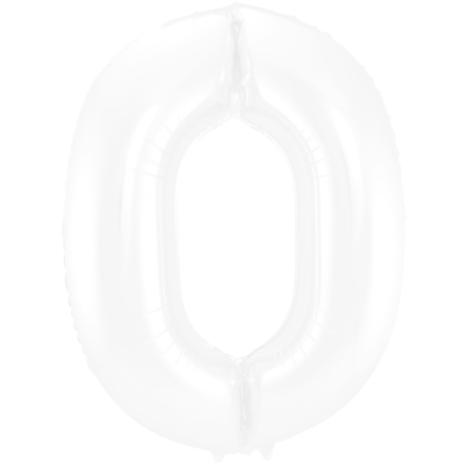 Cijfer Ballon Wit 0 - 86cm