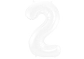 Cijfer Ballon Wit 2 - 86cm