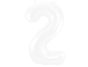 Cijfer Ballon Wit 2 - 86cm