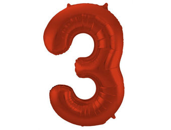 Cijfer Ballon Rood 3 - 86cm